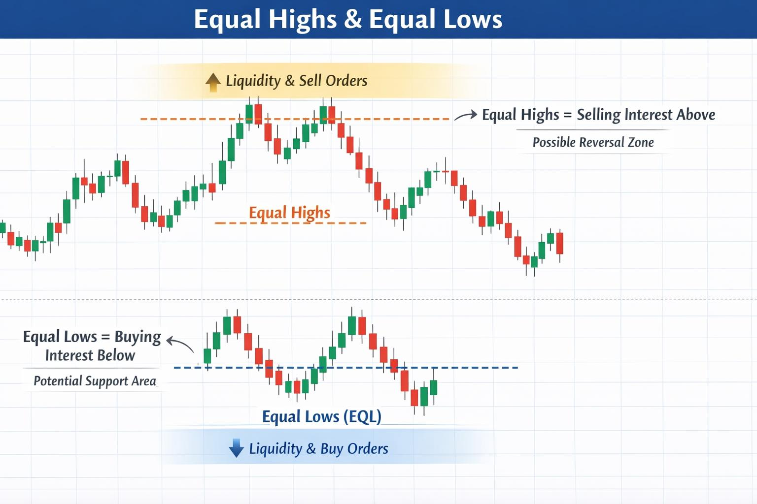Ilustrasi equal highs dan equal lows